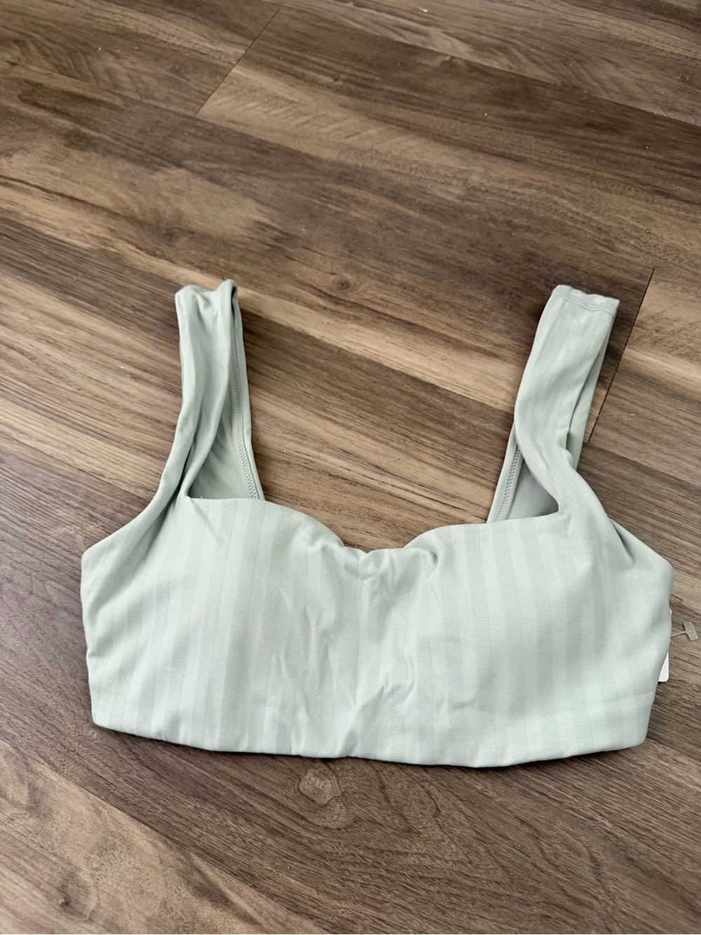 lululemon athletica Ribbed Square-Neck Sports Bra in Sage